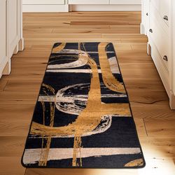 Capsule Swish Rug Runner Black 21 x 78