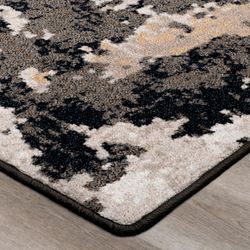 Color Drift Rectangle Rug Black