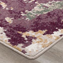 Color Drift Rectangle Rug Plum