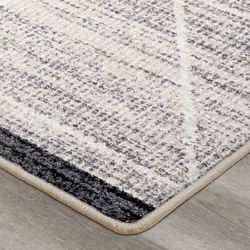 Cross Tie Rectangle Rug Charcoal