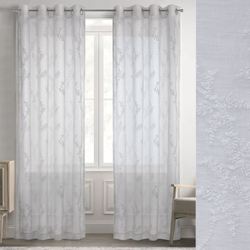 Arbrea Sheer Grommet Curtain Panel Off White