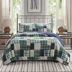 Timber Plaid Mini Quilt Set Green/Navy