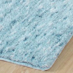 Cloud Comfort Rectangle Bath Rug Blue