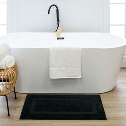 Prestige Rectangle Bath Rug Black