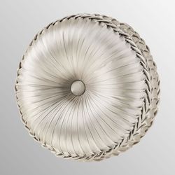 Pecora Pleated Tufted Pillow Silver Round