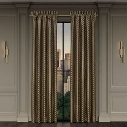 Metropolitan II Wide Tailored Curtain Pair Champagne Bronze