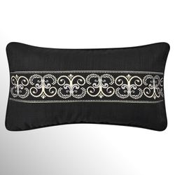 Messina Piped Rectangle Pillow Black