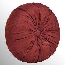 Bari Tufted Pillow Red Round