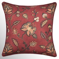 Bari Piped Pillow Red 20 Square