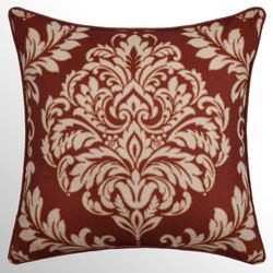 Lazia Damask Pillow Red 20 Square