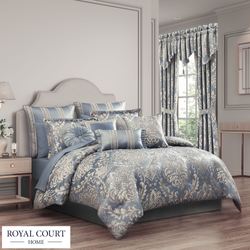 Lorenzo Damask Comforter Set Blue