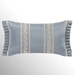 Lorenzo Damask Flanged Rectangle Pillow Blue