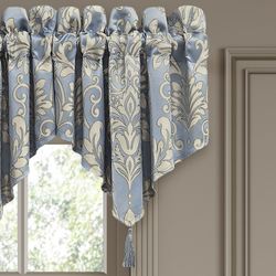 Lorenzo Damask Ascot Valance Blue 40 x 21