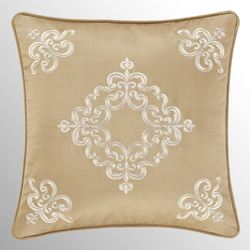 Potenza Embroidered Pillow Gold 18 Square
