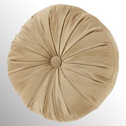 Potenza Pleated Tufted Pillow Gold Round
