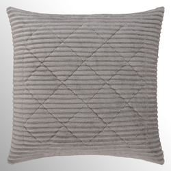 Everett Ribbed Quilted European Sham Light Gray