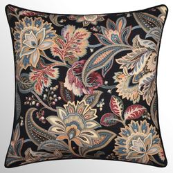 Calabria Printed Pillow Black 20 Square