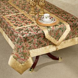 Ribbon and Holly Tablecloth Gold