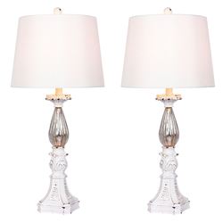 Adilah Table Lamp Pair Antique White