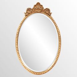 Lauretta Vertical Oval Wall Mirror Antique Gold
