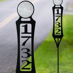 Pathways Vertical Personalized Reflective Driveway Marker Stakes Black Vertical Set of Two