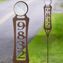 Pathways Vertical Personalized Reflective Driveway Marker Stakes Weathered Bronze Vertical Set of Two