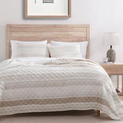 Mystic Stripe Mini Quilt Set Light Taupe