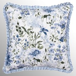 Kourtney Quilted Ruffled Pillow Blue 16 Square