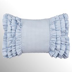Kourtney Ruffled Rectangle Pillow Blue