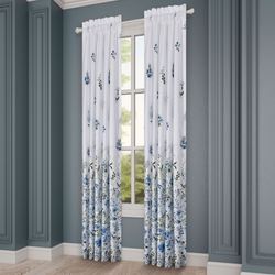 Kourtney Tailored Curtain Pair Blue 82 x 84