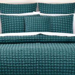 Cloud Puff Quilt Set Teal