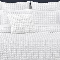 Cloud Puff Quilt Set White
