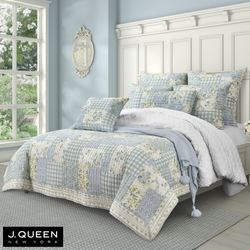 Karalena Patchwork Quilt Blue