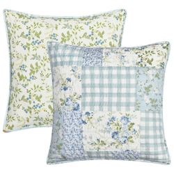 Karalena Reversible Quilted European Sham Blue