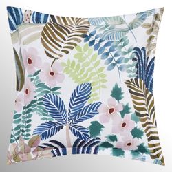 Rainforest Flanged Pillow Teal 18 Square