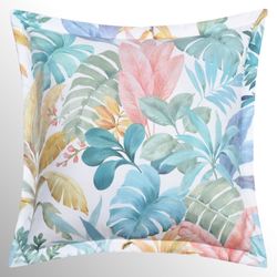 Bahama Flanged Pillow Aqua 18 Square
