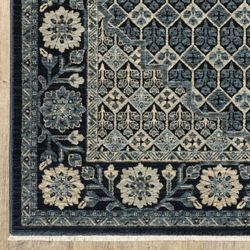 Duke Rug Runner Dark Blue 23 x 76
