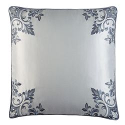 Lyra European Pillow with Embroidered Sham Platinum