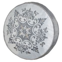 Lyra Embroidered Pillow Platinum Round