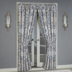 Lyra Wide Tailored Curtain Pair Slate 100 x 84