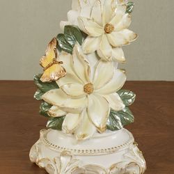 Sweet Magnolia Candleholder Pair Ivory