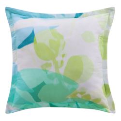Tiki Flanged Pillow Green 18 Square