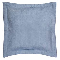 Chambalon Garden Solid Blue Flanged European Sham