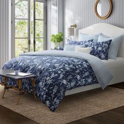 Branch Toile Comforter Bed Set Blue