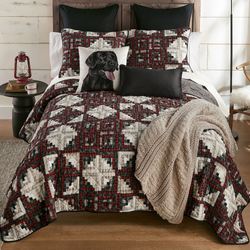 Log Cabin Star Patchwork Mini Quilt Set Multi Warm