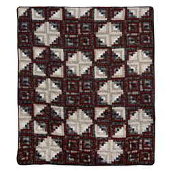 Log Cabin Star Patchwork Throw Blanket Multi Warm 50 x 60