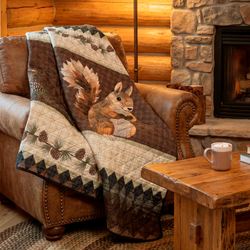 Pine Circle Throw Blanket Multi Warm 50 x 60