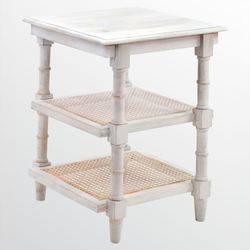 Clifton Cane Accent Table Whitewash