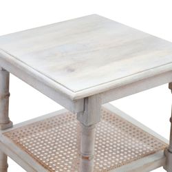 Clifton Cane Accent Table Whitewash
