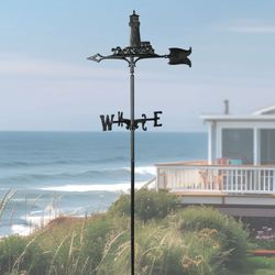 Lighthouse Garden Weathervane Black